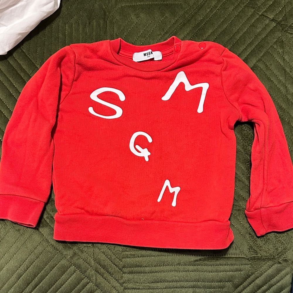 MSGM Kids Vibrant Red Sweatshirt with White Letters